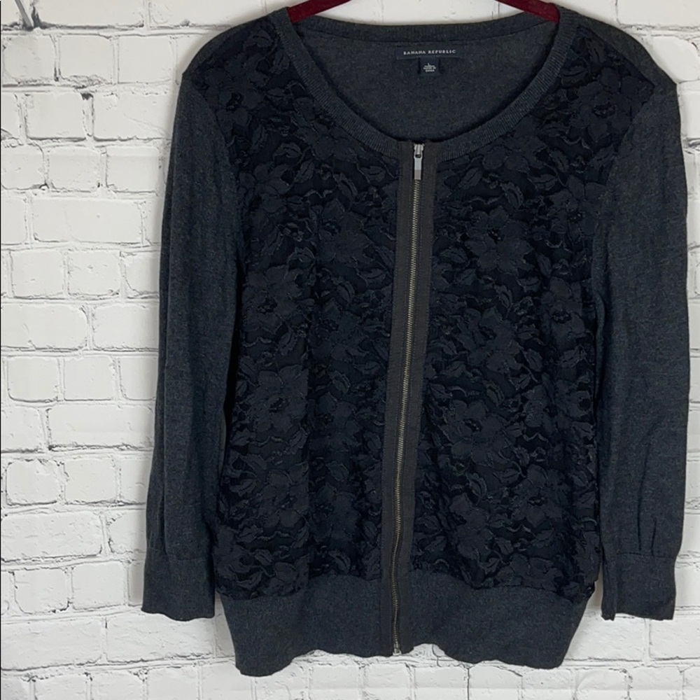 Banana Republic Lace Zip Up Cardigan